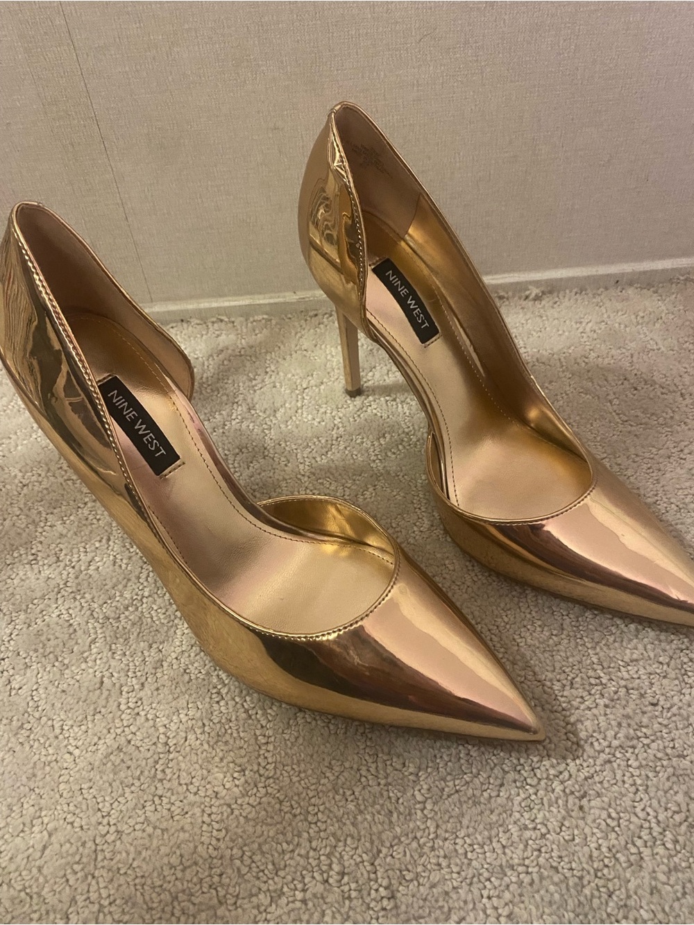 Nine West Rose Gold Pointed-Toe Stiletto Pumps